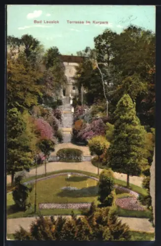 AK Bad Lausick, Terrasse im Kurpark