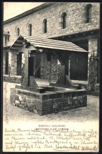 AK Kastell Saalburg, Brunnen II im Atrium