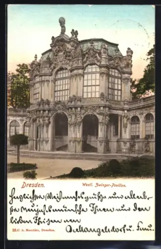 AK Dresden, Westl. Zwinger-Pavillon