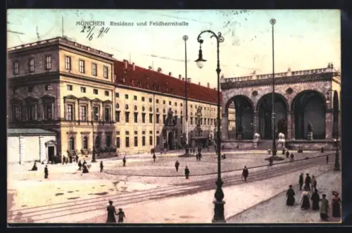 AK München, Residenz und Feldherrenhalle