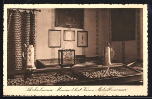 AK Schrobenhausen, Museum des historischen Vereins, Medaillenzimmer, Innenansicht