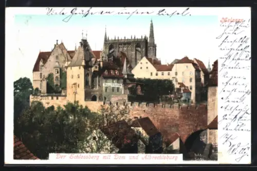 AK Meissen, Schlossberg mit Dom und Albrechtsburg