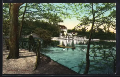 AK Bad Nauheim, Blick zum Teichhaus