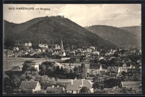 AK Bad Harzburg, Ortsansicht mit Burgberg