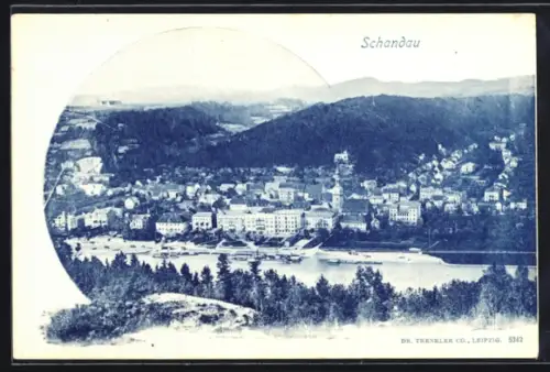 AK Schandau, Teilansicht mit Kirche