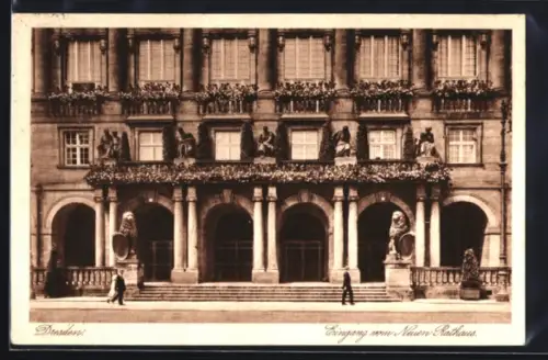 AK Dresden, Eingang vom Neuen Rathaus