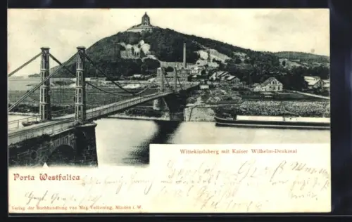 AK Porta Westfalica, Wittekindsberg mit Kaiser Wilhelm-Denkmal