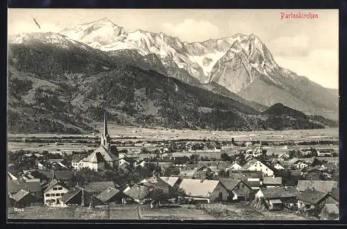 AK Partenkirchen, Teilansicht mit Kirche