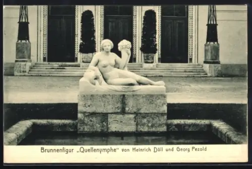 AK München, Bayrische Gewerbeschau 1912, Brunnenfigur Quellnymphe