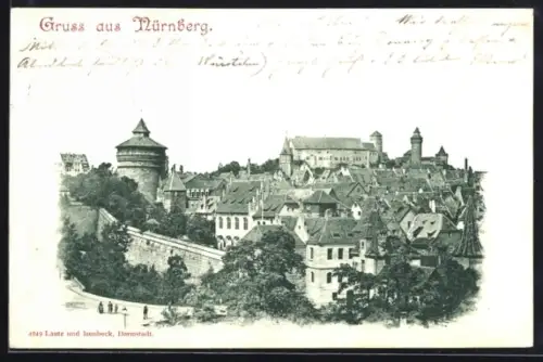 AK Nürnberg, Teilansicht mit Schloss