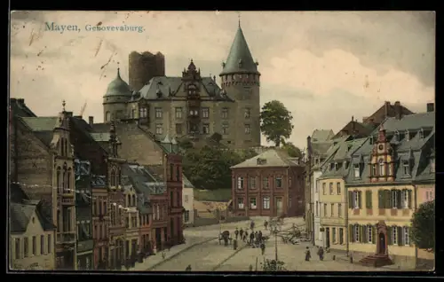AK Mayen, Blick zur Genovevaburg