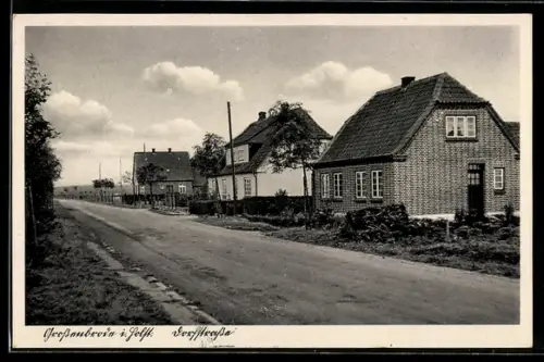 AK Grossenbrode i. Holst., Dorfstrasse mit Wohnhäusern