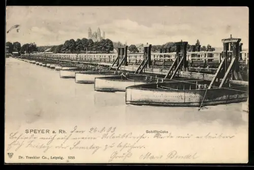 AK Speyer a. Rh., Schiffsbrücke