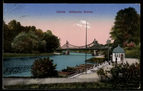 AK Lübeck, Mühlentor Brücke