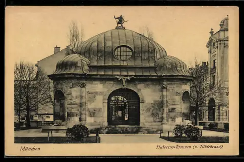 AK München, Hubertus-Brunnen von Hildebrand
