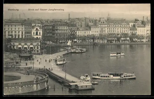 AK Hamburg-Neustadt, Blick auf Neuer Jungfernstieg