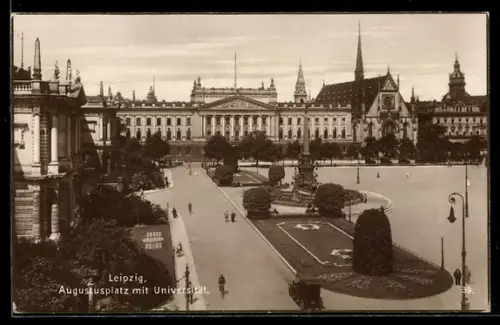 AK Leipzig, Augustusplatz mit Universität