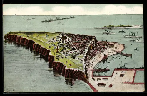 AK Helgoland, Vogelschau, Gesamtansicht