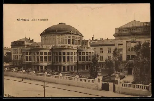 AK München, Neue Anatomie aus der Vogelschau