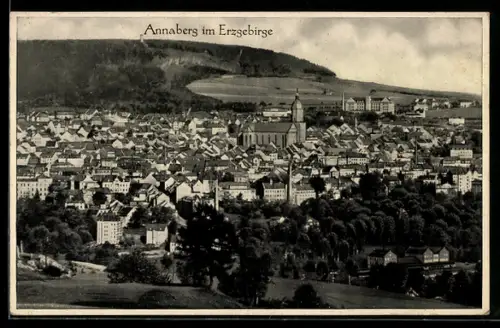 AK Annaberg im Erzgebirge, Ortsansicht aus der Vogelschau