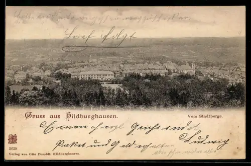AK Hildburghausen, Ortsansicht vom Stadtberge