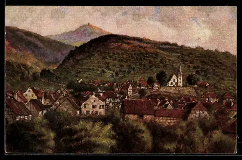 AK Zwingenberg a. d. Bergstrasse, Ortsansicht mit Umgebung