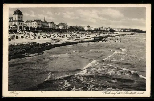 AK Binz, Blick auf den Badestrand