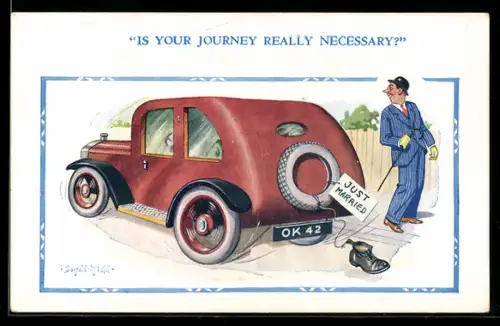 Künstler-AK Donald McGill: Is your journey really necessary?