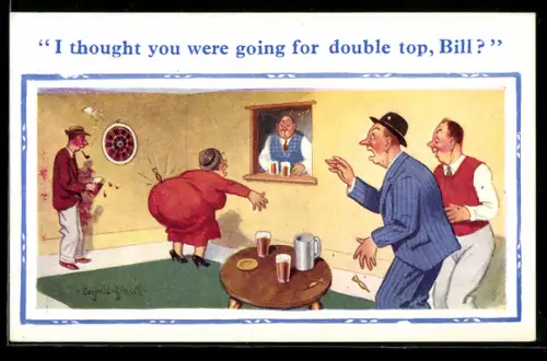 Künstler-AK Donald McGill: I thought you were going for double top, Bill?