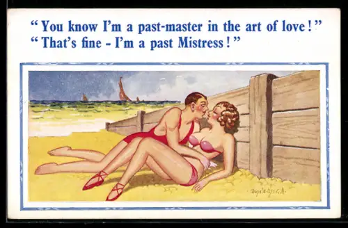 Künstler-AK Donald McGill: You know I`m a past-master in the art of love!