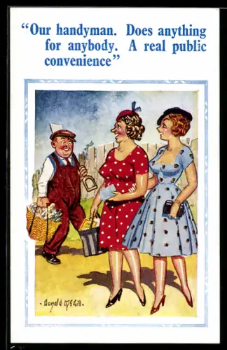 Künstler-AK Donald McGill: Our handyman.
