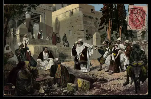 Künstler-AK sign. V. D. Polienov: La pécheresse, Russische Kunst