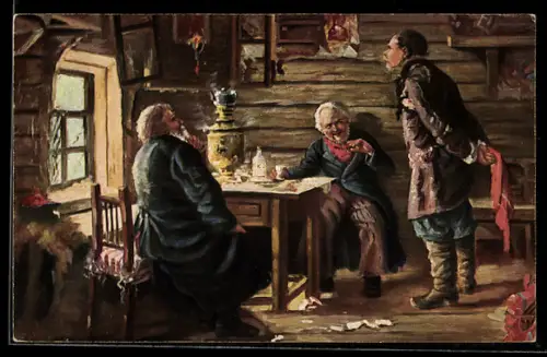 Künstler-AK sign. V. E. Makovsky: Das Lied der Nachtigall, Russische Kunst