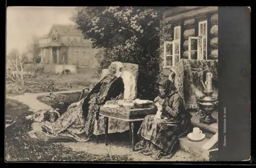 Künstler-AK Réminescence du passé, Greise Russin