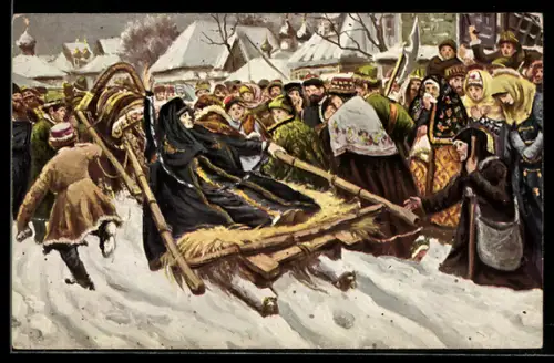 Künstler-AK sign. W. I. Sourikoff: La Boyarine Morozow