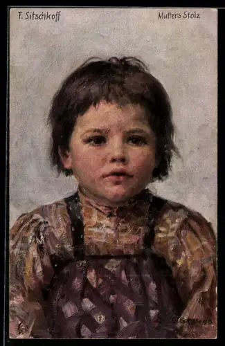 Künstler-AK sign. Mutter`s Stolz: Portrait eines Kindes