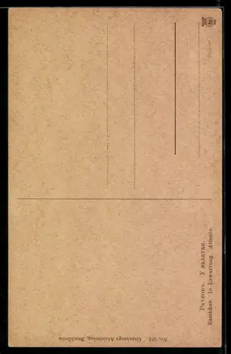 Künstler-AK sign. Ratchkov: In Erwartung, Russische Kunst