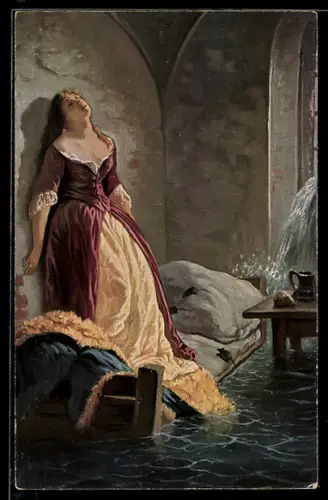 Künstler-AK sign. K. D. Flavitzky: La princesse Tarakanov, Russische Kunst