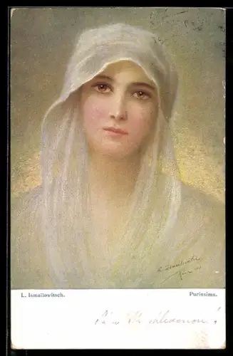 Künstler-AK sign. W. Ismailovitch: Purissima, Frauenportrait