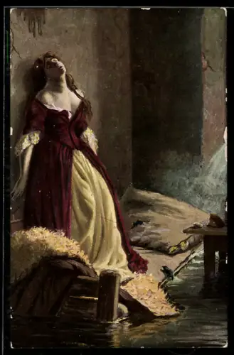 Künstler-AK sign. C. D. Flavitzky: La princesse Tarakanow, Russische Kunst