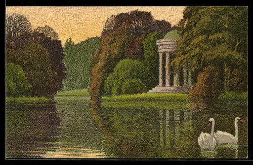 Künstler-AK Ernst E. Schlatter: München, Der Apollotempel im Nymphenburger Park