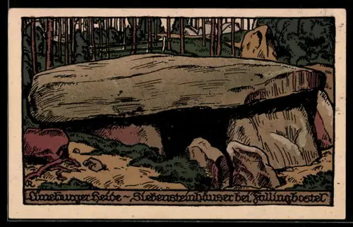 Steindruck-AK Fallingbostel /Lüneburger Heide, Siebensteinhäuser