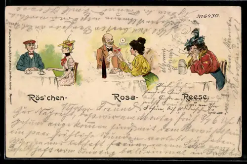 Künstler-AK Bruno Bürger & Ottillie Nr.6430: Rös`chen-, Rosa-, Reese