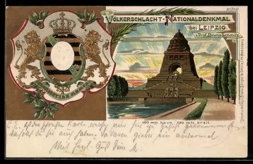 Künstler-AK Bruno Bürger & Ottillie Nr.3410: Völkerschlacht-Nationaldenkmal zu Leipzig, König Albert von Sachsen