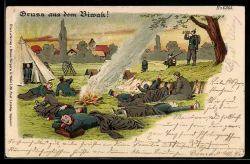 AK Soldaten werden am Morgen zum Kaisermanöver geweckt