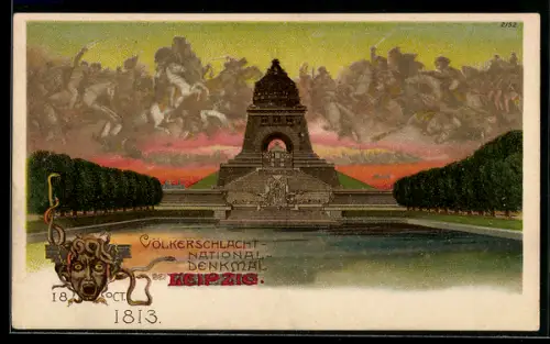 AK Leipzig, Völkerschlacht-National-Denkmal mit Parkanlage