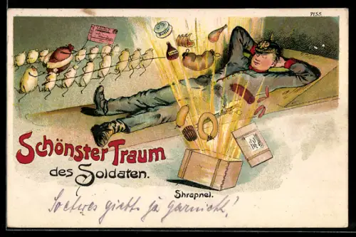 Künstler-AK Bruno Bürger & Ottillie Nr. 7155: Schönster Traum des Soldaten