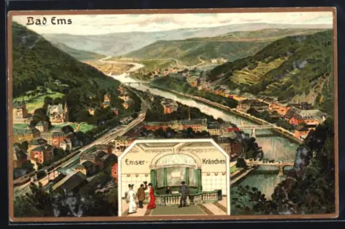 AK Bad Ems, Ortsansicht mit Emser-Kränchen