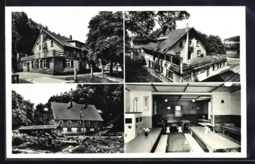 AK Leutkirch, Schullandheim Hitzenlinde, Aussen-u. Innenaufnahmen