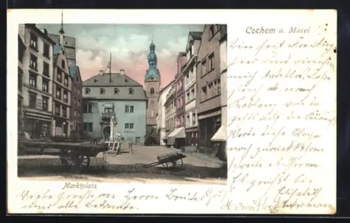 AK Cochem a. Mosel, Marktplatz mit Geschäft